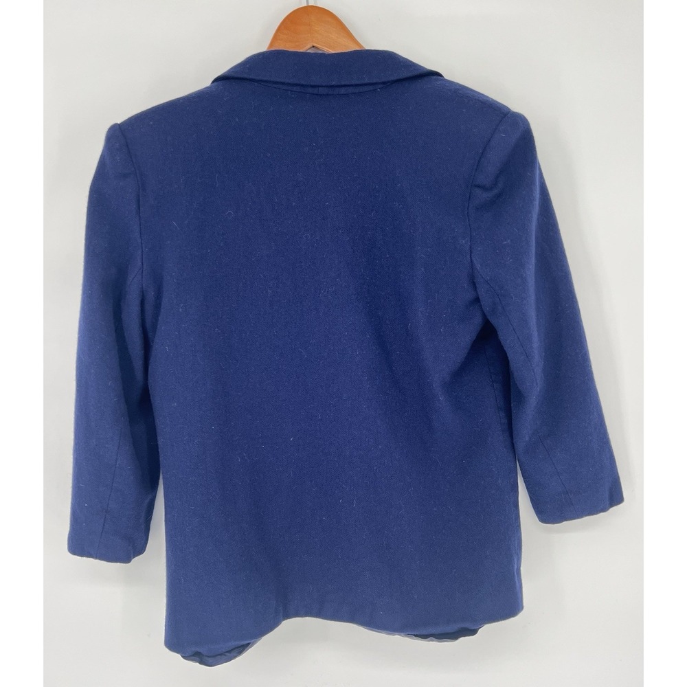 Vintage Women's Savannah Woold Blazer Dark Blue Wool One Gold Button Size 12P - Picture 8 of 8